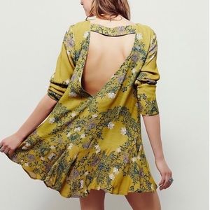 Free People mustard yellow floral